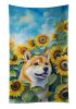 Shiba Inu in Sunflowers Kitchen Towel Dish Cloths Guest Hand Towel Decorative Bathroom Towel for Face,Tea, Dishcloth, Kitchen and Bath