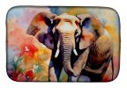 Elephant Dish Drying Mat Absorbent Dish Drying Mat Pad for Kitchen Counter Dish Drainer Mat for Countertop, 14 x 21", Multicolor