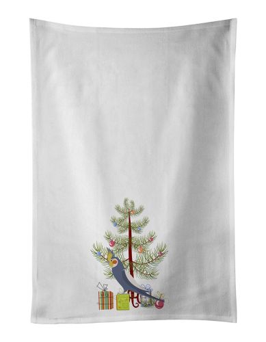 NEW Cockatiel Merry Christmas Kitchen Towel Set of 2 White Dish Towels Decorative Bathroom Hand towel for Hand, Face, Hair, Yoga, Tea, Dishcloth, 19 X