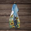 Schipperke in Sunflowers Kitchen Towel Dish Cloths Guest Hand Towel Decorative Bathroom Towel for Face,Tea, Dishcloth, Kitchen and Bath