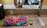 Orchids in Color Dish Drying Mat Absorbent Dish Drying Mat Pad for Kitchen Counter Dish Drainer Mat for Countertop, 14 x 21", Multicolor