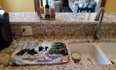 Border Collie Christmas Cookies Dish Drying Mat Absorbent Dish Drying Mat Pad for Kitchen Counter Dish Drainer Mat for Countertop, 14 x 21", Multicolo