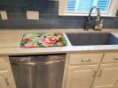 Delaware Peach Blossom in Watercolor Dish Drying Mat Absorbent Dish Drying Mat Pad for Kitchen Counter Dish Drainer Mat for Countertop, 14 x 21", Mult
