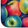 Colorful Apples Dish Drying Mat Absorbent Dish Drying Mat Pad for Kitchen Counter Dish Drainer Mat for Countertop, 14 x 21", Multicolor