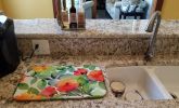 Connecticut Mountain Laurels in Watercolor Dish Drying Mat Absorbent Dish Drying Mat Pad for Kitchen Counter Dish Drainer Mat for Countertop, 14 x 21"